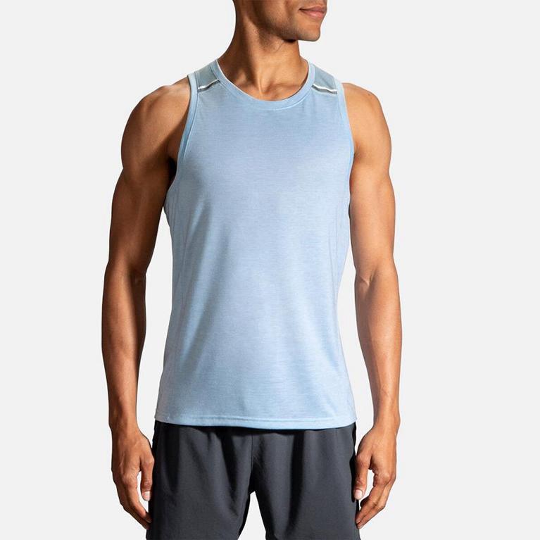 Brooks Distance Running Tank Top - Men's - Blue (96518-HWGK)